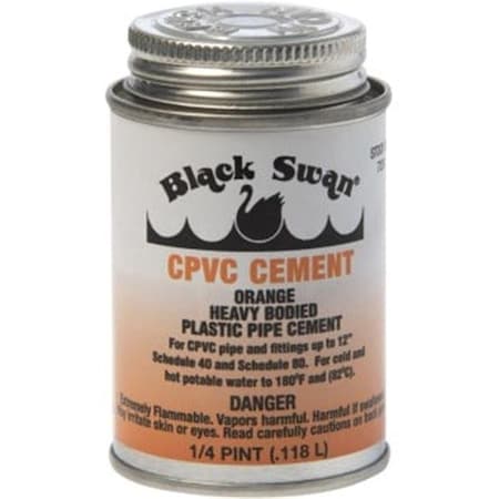 Black Swan Black Swan Manufacturing 7230 CPVC Solvent 4 oz Cement Orange Heavybodie 7230